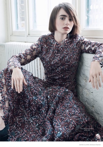 Actress Lily Collins Poses In Marie Claire Uk Story By David Roemer 