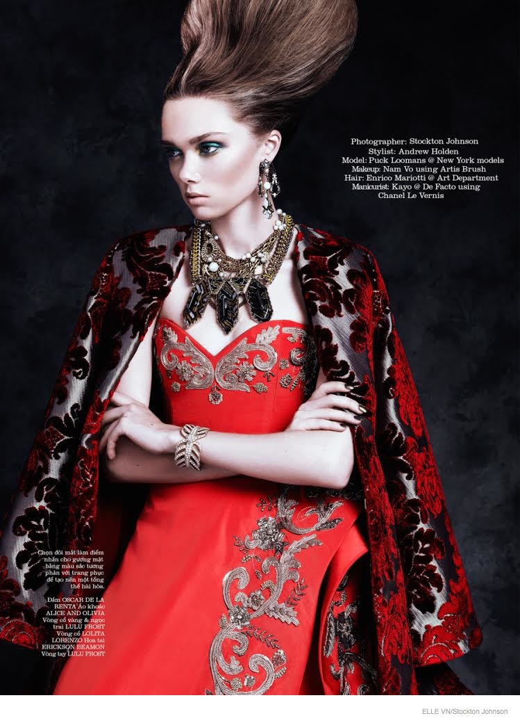 Puck Loomans is Like Royalty for Elle Vietnam by Stockton Johnson ...