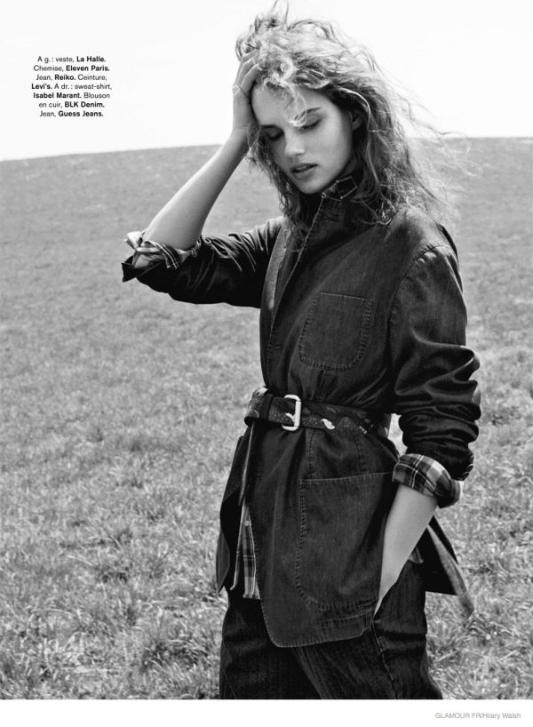 Denim Days: Giedre Dukauskaite Poses for Hilary Walsh in Glamour France ...