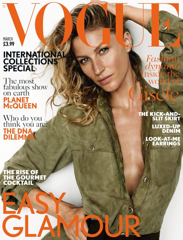 Gisele Bundchen Wears Chanel Army Green on Vogue UK Cover – Fashion ...