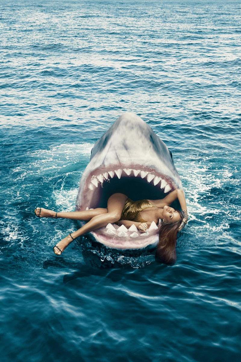 Rihanna Swims with Sharks for Harper's Bazaar Shoot – Fashion Gone Rogue