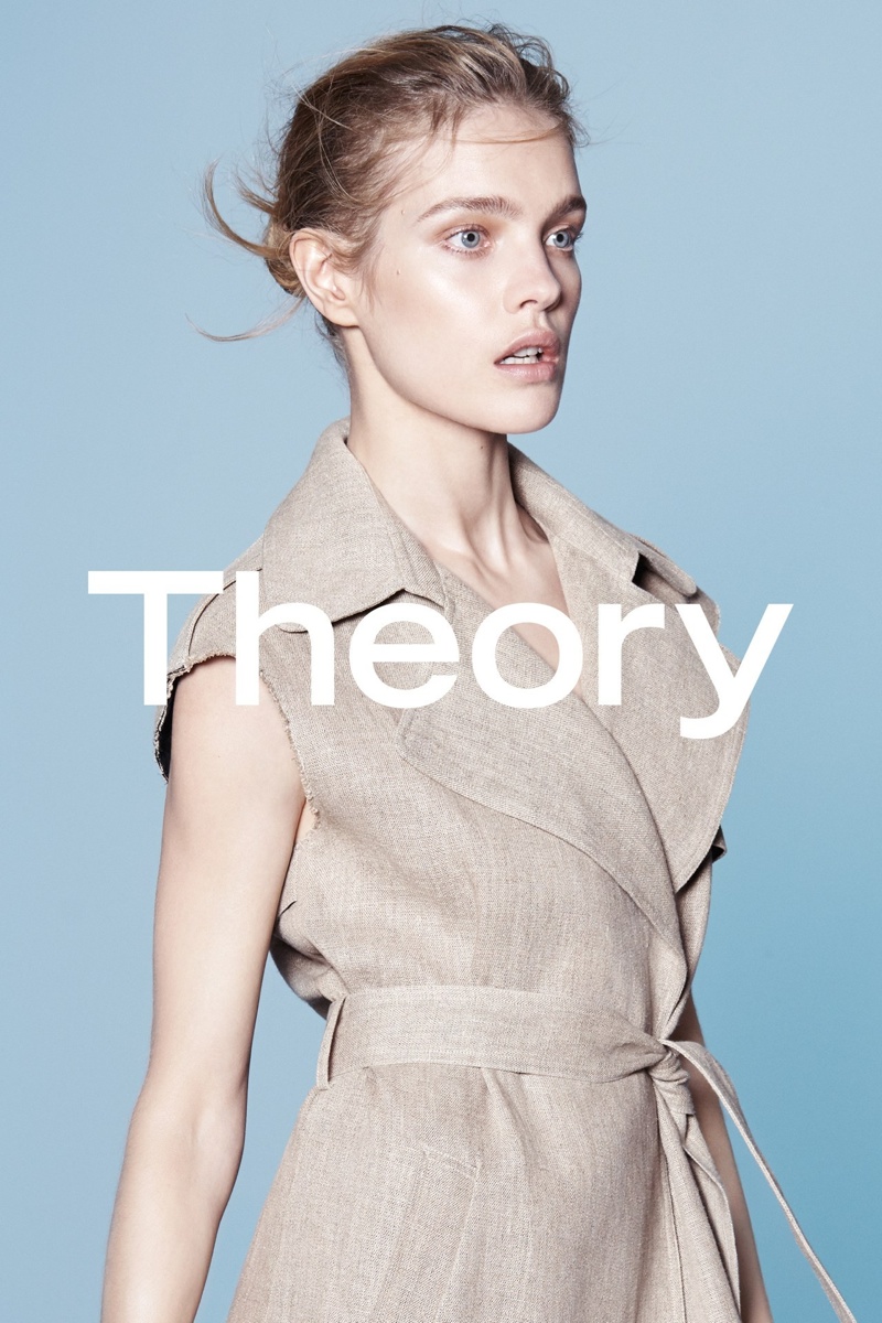 Natalia Vodianova Models Minimal Style for Theory Spring ’15 Ads