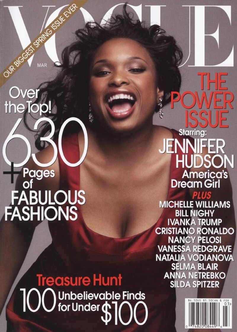 Jennifer Hudson starred on the March 2007 of Vogue after winning her Oscar for Best Supporting Actress in 'Dream Girls'. 