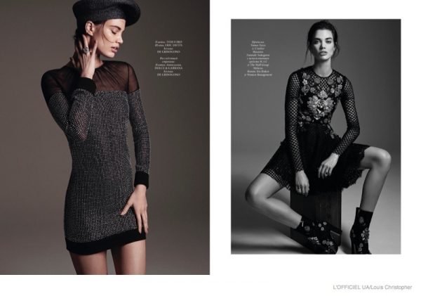 Rianne ten Haken Models Black Spring Looks in L'Officiel Ukraine