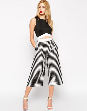 5 Black & White Striped Jumpsuits