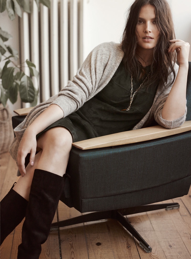 Candice Huffine Wears Chic Looks for Violeta by <b>Mango</b> Fall Catalogue.