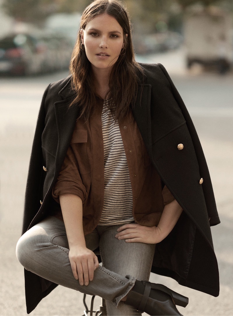 Candice Huffine Wears Chic Looks for Violeta by <b>Mango</b> Fall Catalogue.