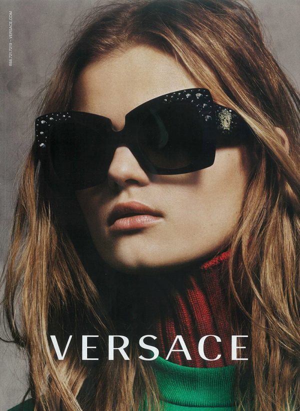 Kate Grigorieva Gets Her Closeup in Versace Fall ’15 Eyewear Ad ...