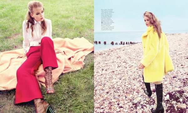 Hollie-may Saker Wears 60s Inspired Brights For Bazaar By Tom Munro 