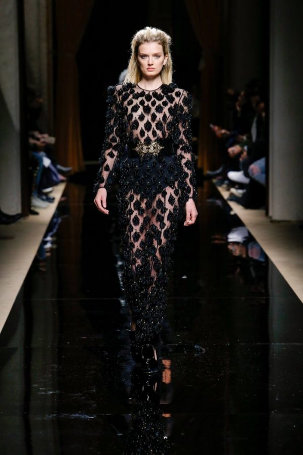 Alessandra Ambrosio Balmain Fall 2016 Menswear Runway