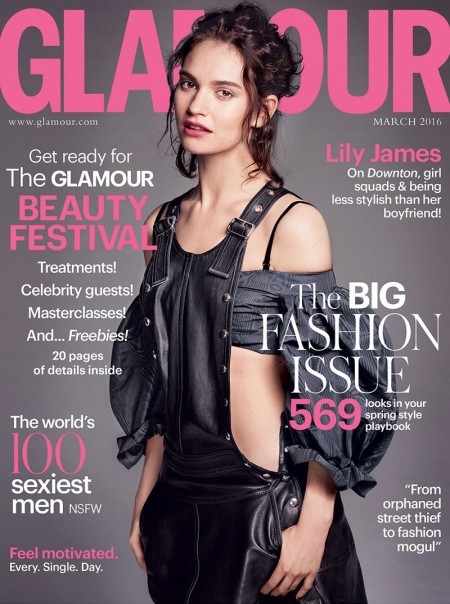 Lily James Rocks Overalls on Glamour UK Cover – Fashion Gone Rogue