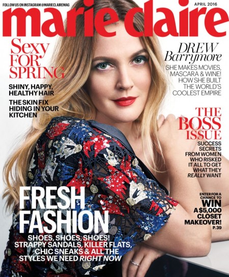 Drew Barrymore Marie Claire April 2016 Photoshoot