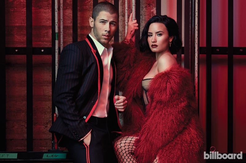 Demi Lovato wears red Adrienne Landau fur coat