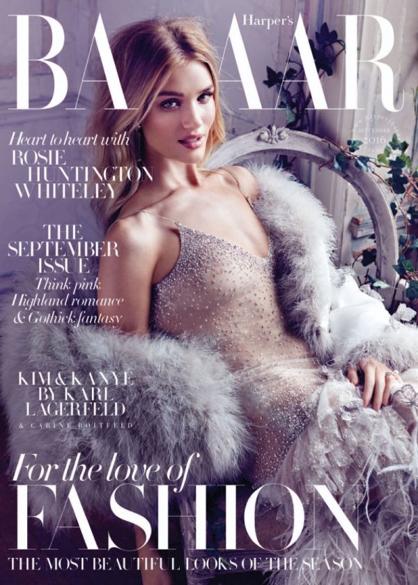 Rosie Huntington-Whiteley Wears Seriously Gorgeous Gowns in Bazaar UK ...