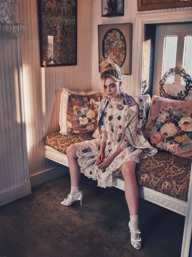 Elle Fanning Shines in Embellished Dresses for C Magazine – Fashion ...