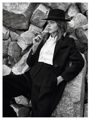 Sasha Pivovarova Looks Sharp in Menswear Inspired Styles for Vogue ...