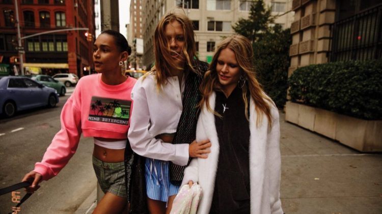 Binx Walton, Lexi Boling and Anna Ewers stars in Alexander Wang's spring 2017 campaign