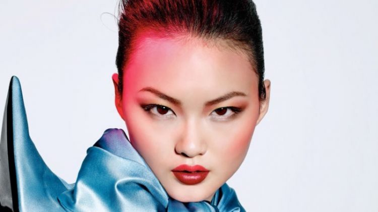 The model wears beauty looks featuring Dior Makeup