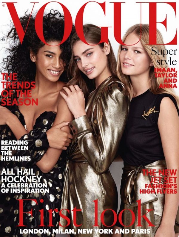 Taylor Hill, Imaan Hammam & Anna Ewers Shine on Vogue UK's February ...