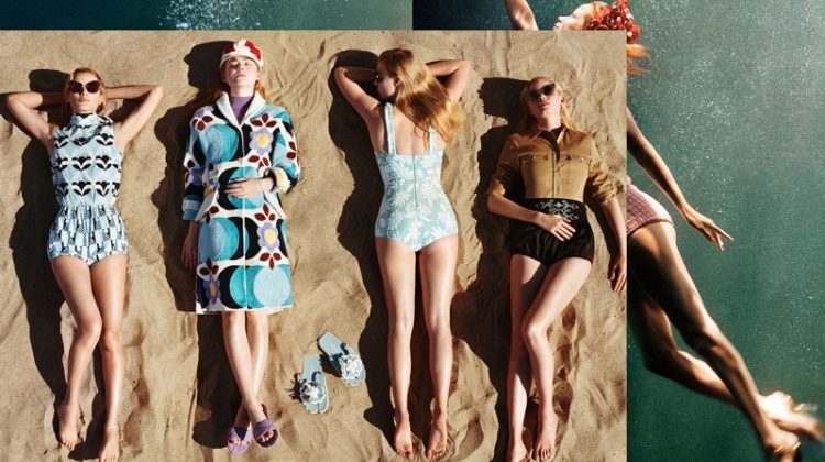 Carolyn Murphy, Elle Fanning and Lara Stone star in Miu Miu’s spring-summer 2017 campaign