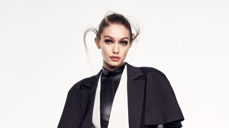 Gigi Hadid poses in total look from Louis Vuitton
