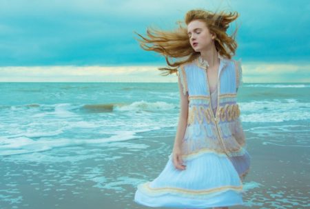 Madison Stubbington Poses in Dreamy Dresses By the Sea for BAZAAR UK ...