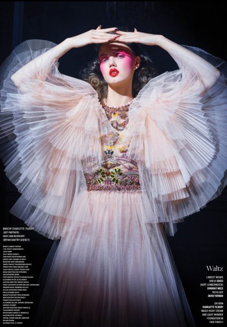 Lindsey Wixson Poses in Striking Ballroom Gowns for V Magazine ...