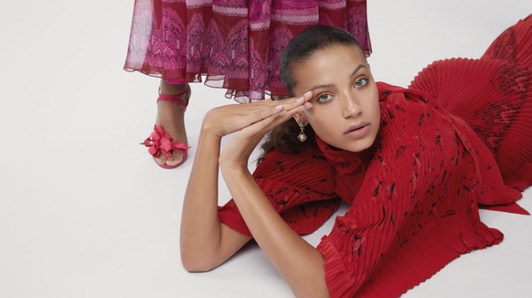 (On Floor) Dress Valentino and Earrings Elie Top (Standing) Dress Balenciaga and Shoes Aquazzura