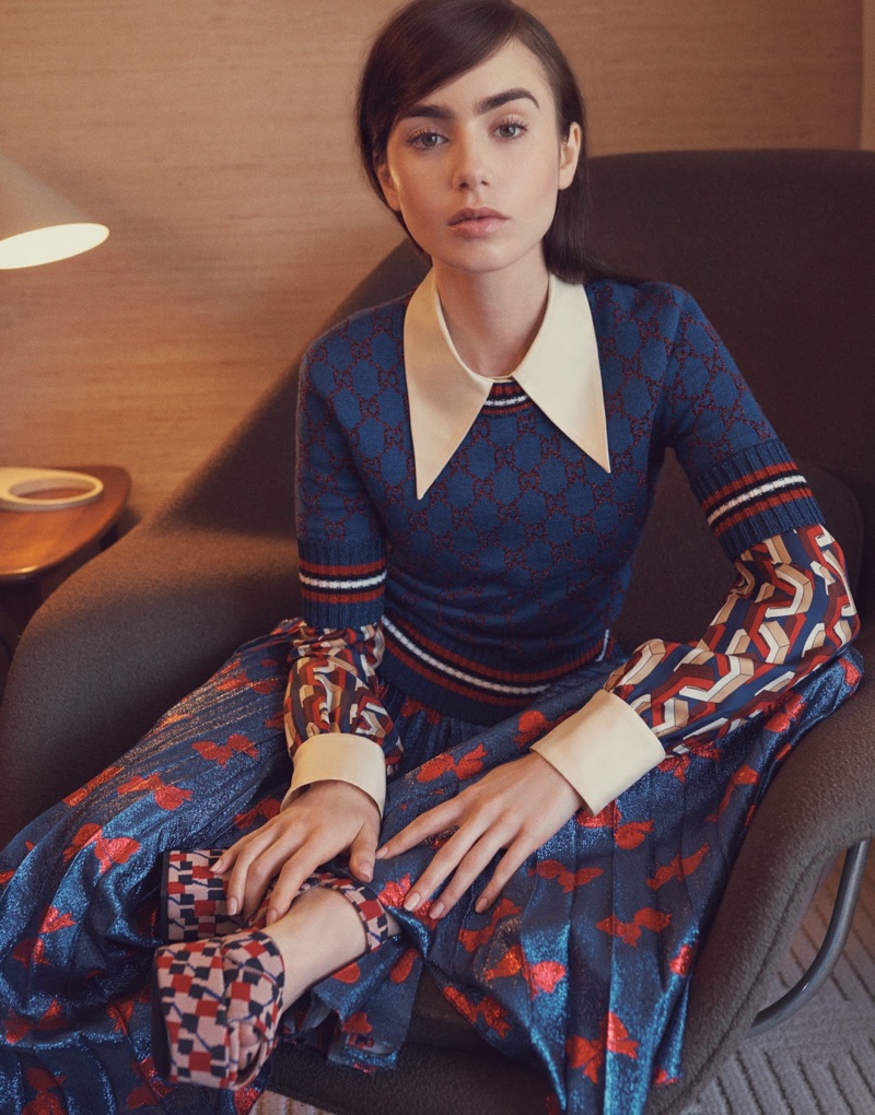 Lily Collins Stuns in Statement Prints for The Edit – Fashion Gone Rogue