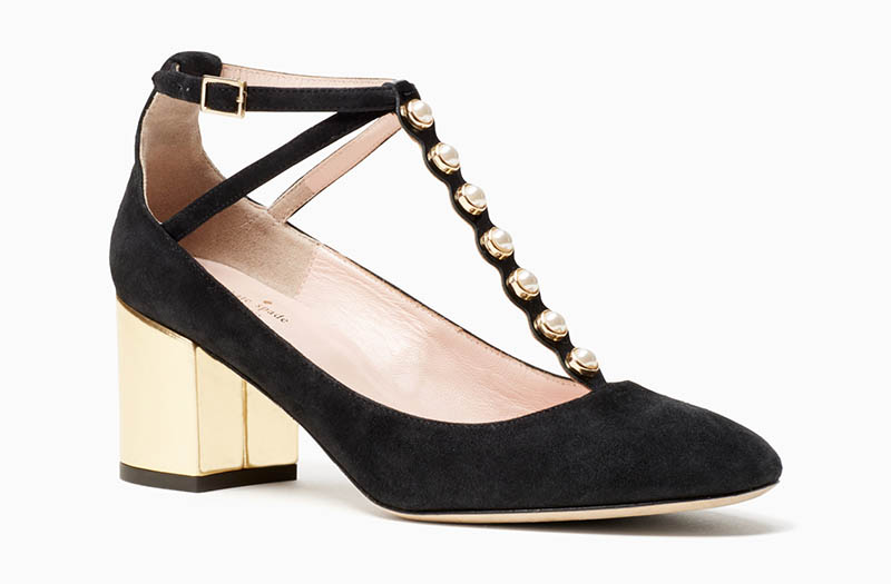 Louis Vuitton - Editorial, Black Suede Ankle Wrap Pumps with Pearl