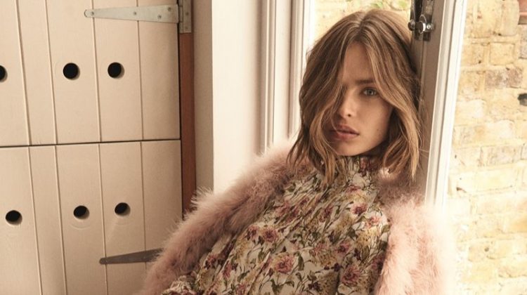 Faux fur and floral prints stand out in Topshop's fall 2017 campaign