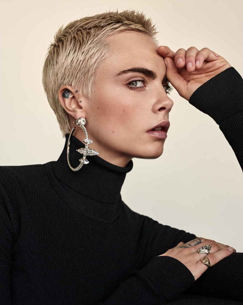 Cara Delevingne Shines in Rebellious Styles for The Edit