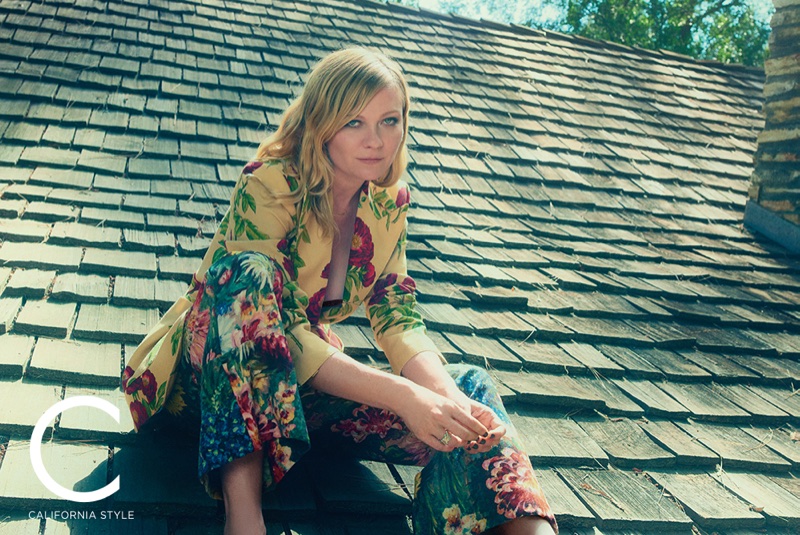 Suiting up, Kirsten Dunst wears Gucci jacket and pants