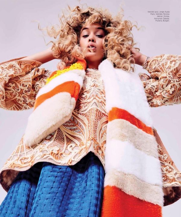 Jasmine Sanders Models Vibrant Styles for Harper's Bazaar Mexico