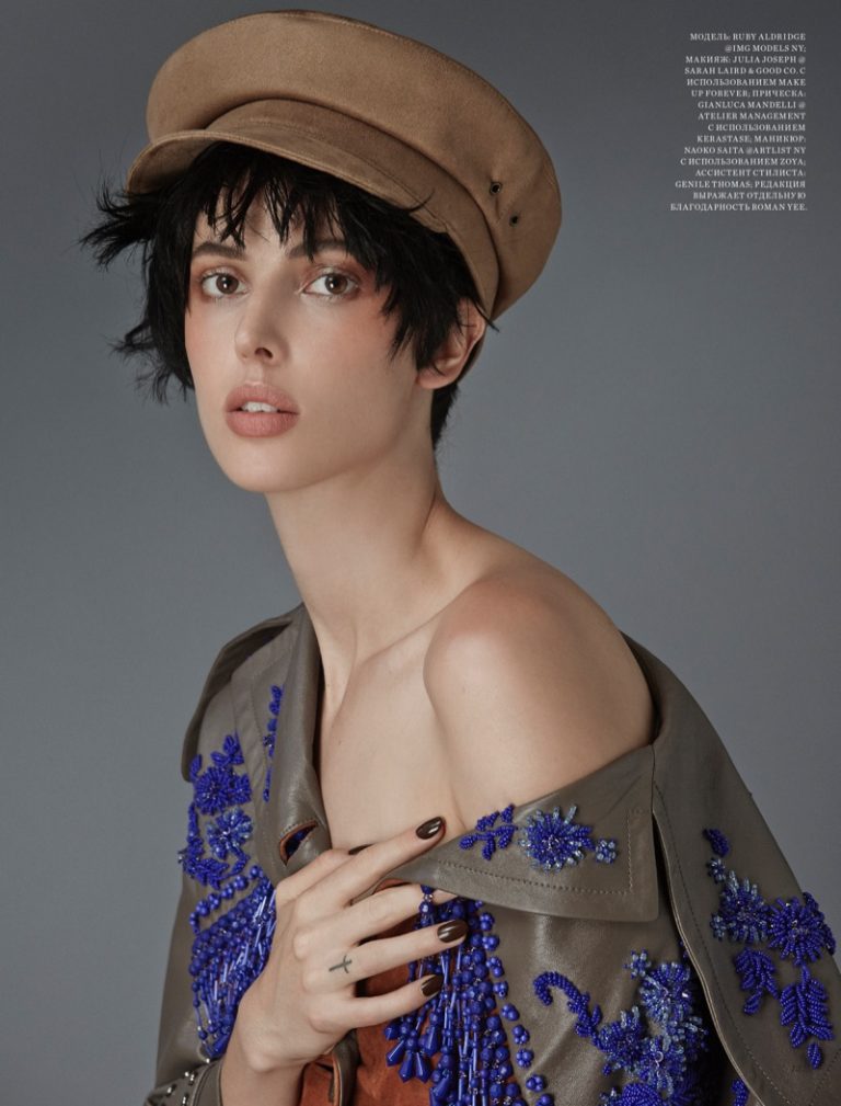 Ruby Aldridge Poses in Ladylike Looks for Harper's Bazaar Kazakhstan