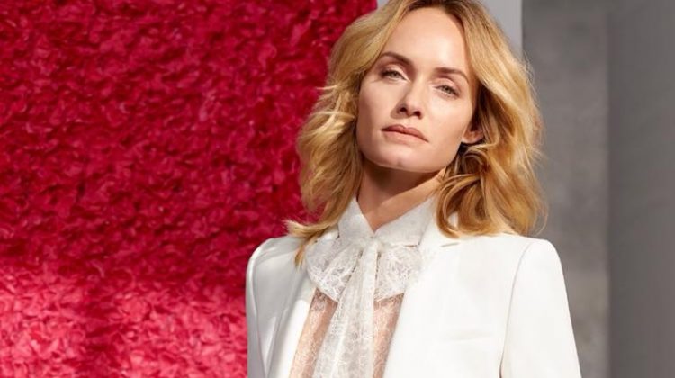 Amber Valletta looks elegant in lace for Escada's spring-summer 2018 campaign