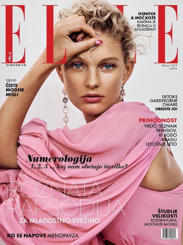 Patricia van der Vliet | Pink Beauty Editorial | ELLE Slovenia Cover