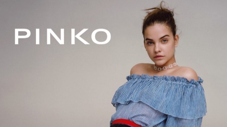 Barbara Palvin models off-the-shoulder top in Pinko's spring-summer 2018 campaign