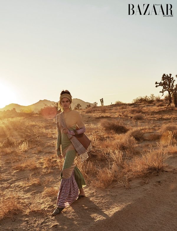 Sara Sampaio | Desert Style Editorial | Harper's Bazaar Singapore Cover