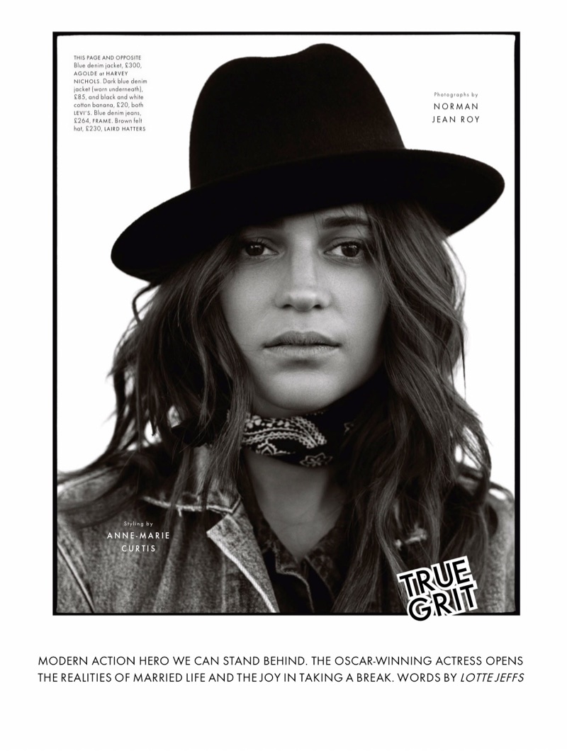 Alicia Vikander | Western Fashion Shoot | ELLE UK Cover