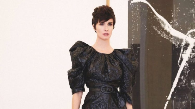 Dressed in black, Paz Vega wears Carmen March dress with Gianvito Rossi sandals