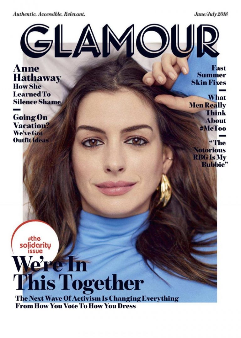 Anne Hathaway Glamour Magazine 2018 Cover Bed Photoshoot
