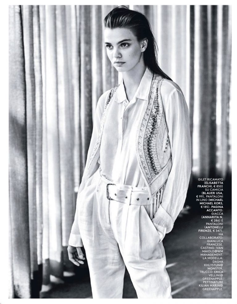 Dasha Khlystun | Grazia Italy | White Outfits Editorial