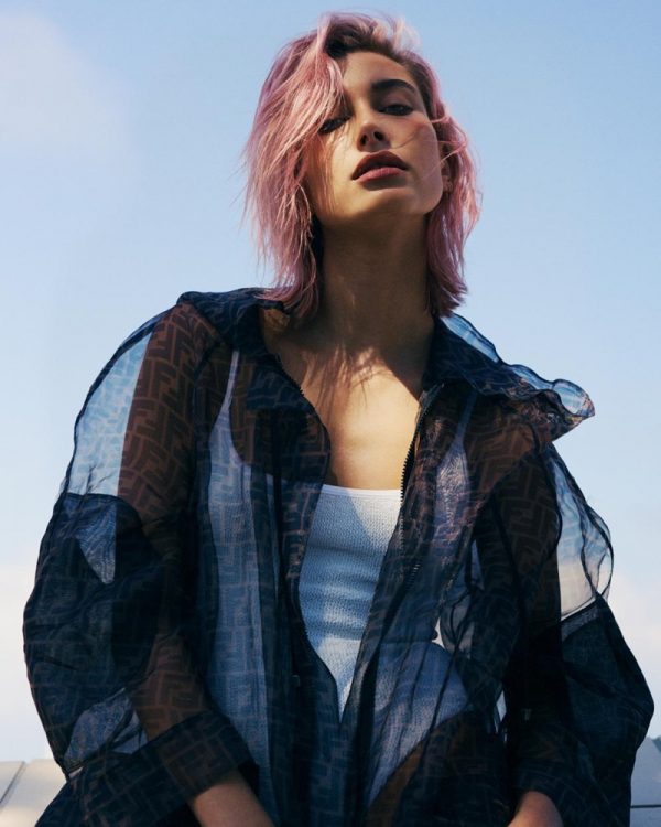 Hailey Baldwin Pink Hair Sunday Times Style 2018 Cover Photoshoot