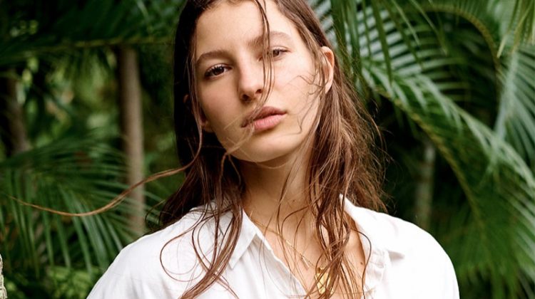 Madewell Short-Sleeve Tie-Front Shirt and Cali Demi-Boot Jeans in Pure White: Raw-Hem Edition