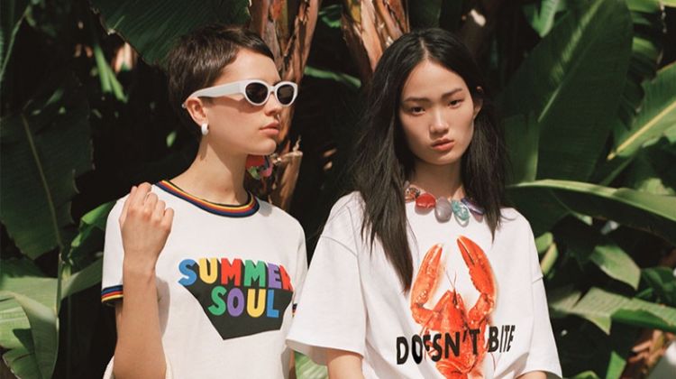 Hyunji Shin and Loane Normand front Zara California Rush spring-summer 2018 lookbook