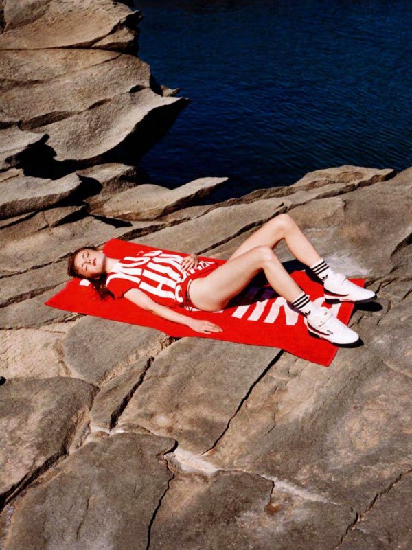 Rianne van Rompaey | Vogue UK | Sporty Beach Fashion Editorial