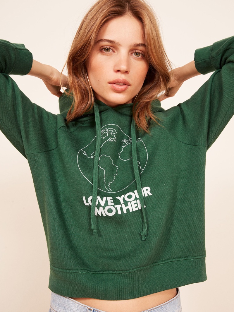 Reformation Coronado Hoodie in Love Your Mother $78