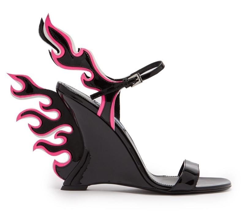 prada flame heels black