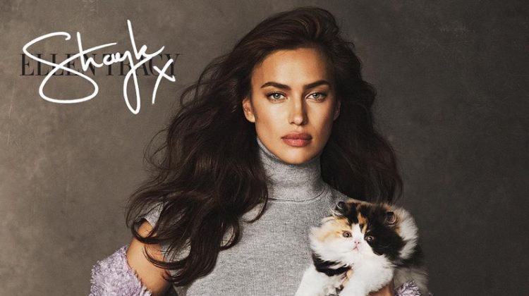 Irina Shayk models the Irina Shayk x Ellen Tracy collection